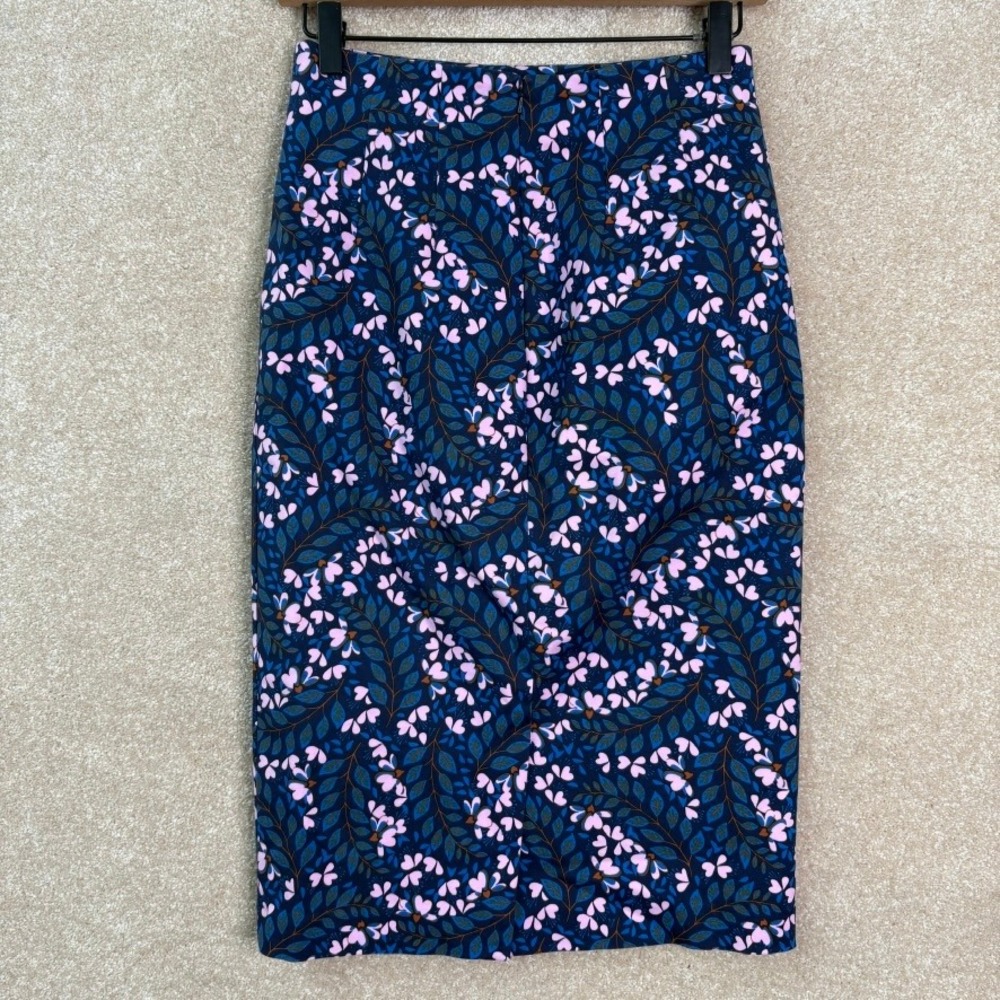 Boden Kensington Floral Pencil Skirt Women's 2 Knee Length Preppy Work Modest - Picture 4 of 8